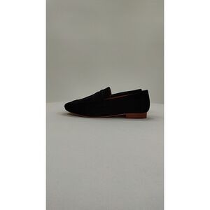 Quince Women Italian Suede Penny Loafer Black 9.5